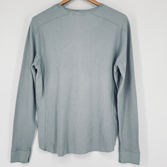 Vince Thermal Waffle Henley Crew Long Sleeve Shirt Blue Men’s Large - Picture 5 of 10
